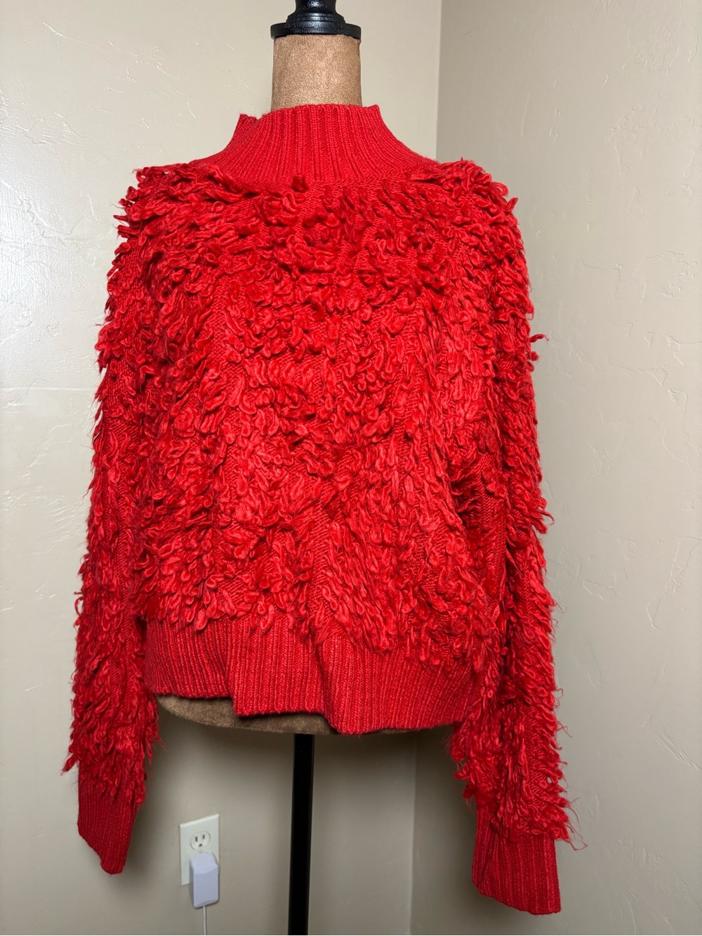 Anthropologie Maeve Red Loop knit Turtleneck Sweater